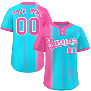 Camiseta de béisbol/softbol de dos botones Premium 100% poliéster transpirable sublimado estampado degradado ropa deportiva de equipo para hombres/mujeres - Product Image 1