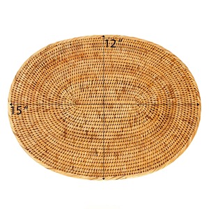 Sets de table ovales tissés à partir de rotin Produits écologiques Made in Vietnam Décoration de table Napperon tissé Vente en gros Moderne - Product Image 2