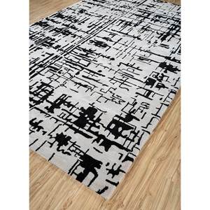 Alfombra Genesis Ivory Hecha a Mano de Lana y Viscosa, Rectangular de 9x12, Diseño Abstracto a Rayas, para Sala de Estar, Hogar y Pasillo -Tnq-266 - Product Image 2