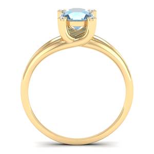 Bagues en or jaune 14K 18K de haute qualité REYES avec pierres précieuses aigue-marine, prix de gros, bagues de fiançailles en diamant pour femmes - Product Image 4