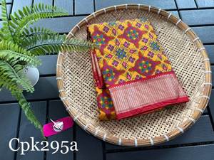 Saris de seda suave Tusser con todo Patola Digital impreso con borde Zari - Product Image 5