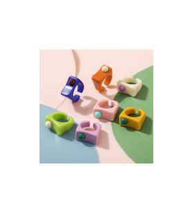 Anillos de dedo de resina, colores sólidos para mujer, regalo de San Valentín, anillos de dedo de resina de moda ajustables de alta calidad, regalos, ropa de fiesta - Product Image 2