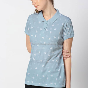 T-shirt de golf respirant pour femme en tissu toile polyester/coton 220g, idéal pour l'été – Vente en gros - Product Image 4