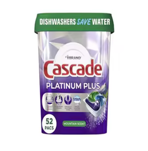 NEW Bulk Supply Cascade ActionPacs Dishwasher <b>Detergent</b> Mountain-52 Count All-In-One Solid Fresh Fragrance Removes Stains Cleans - Product Image 1