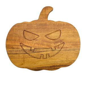 Recién llegado, tabla de cortar de madera de acacia con forma de calabaza, decoración de Halloween, venta al por mayor de fábrica de Vietnam, MOQ 100 Uds. - Product Image 1
