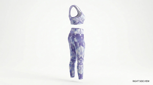 Ensemble de yoga 2 pièces pour femme, grande taille, avec logo frontal, respirant, taille élastique, léger, en polyester et élasthanne - Product Image 3