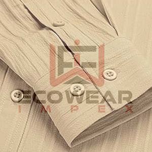 Camisa de vestir para hombre, ajuste Regular elástico sólido con botones y cuello para hombre, venta al por mayor personalizada, ropa para hombre, nueva camisa de estilo veraniego - Product Image 3