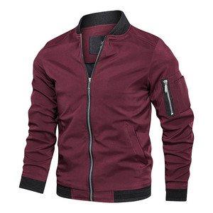 . Blouson aviateur pour homme, tissu léger et respirant, fermeture à glissière sur le devant avec ourlet côtelé, parfait pour les activités de plein air et les voyages - Product Image 4