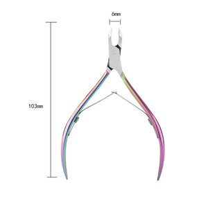 Envío rápido Nuevo estilo Profesional Acero inoxidable Color del arco iris Alta calidad Cutícula encarnada Uña y pinza para dedos - Product Image 2
