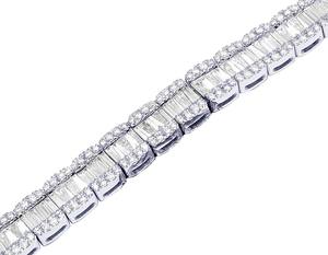 Pulsera de diamantes cultivada en laboratorio de oro blanco de 10K a la moda en diseño de eslabones de tenis para amantes de la Joyería Moderna - Product Image 2