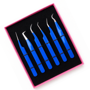 Ensemble de pinces à cils professionnelles, kit d'extension de cils de précision, acier inoxydable, poignée ergonomique, outils à pointe ultra fine - Product Image 1