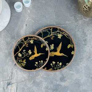 Nesting Style Meena Barware Plateaux MDF Nidification Style Ménage Bureau Hôtel Utilise Boissons Servir À La Main en Inde Résine Artisanat - Product Image 1