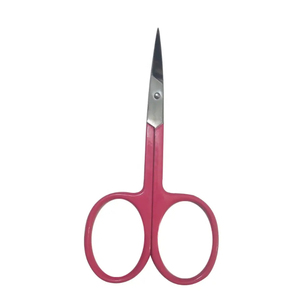 Ciseaux à ongles de manucure ciseaux roses avec lames incurvées en acier inoxydable populaire personnaliser sac Satin personnalisé mer PVC pochette Logo - Product Image 1