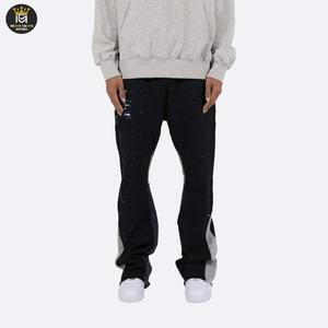 กางเกงขาบานฮิปฮอปกีฬาของผู้ชายกางเกงผ้านุ่มสีพื้นผสมกางเกงวอร์มใส่สบาย - Product Image 1