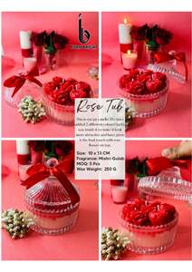 Rose Tub Jar Candle <b>Valentine</b> Day Decorative Scented Candle for Home <b>Decor</b> & Gifting for Best Price - Product Image 2