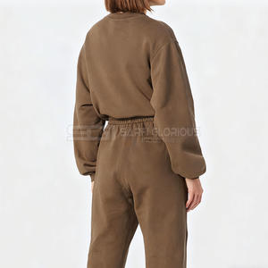 Sweat-shirts pour femmes en polyester/coton tissé de luxe sur mesure, col rond, poids lourd, ornements en strass sur le devant, hiver - Product Image 6