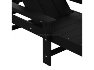 Chaise longue pliable en bois massif minimaliste moderne, couleur noire, ARDENA ASL-054, pour une utilisation en extérieur au bord de la piscine, dans les hôtels, les villas - Product Image 5