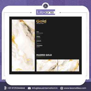 Azulejos vitrificados Golden Vein Pisos decorativos de diseño moderno para pisos interiores Medidas de 600 mm X 1200 mm Ladrillo refractario de 5mm - Product Image 4