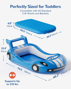 Cama de Viaje Inflable para Niños Pequeños con Protectores de Seguridad de Cuatro Lados, Colchón de Aire Portátil para Niños, Sofá de Aire para Niños Pequeños - Product Image 3