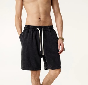 Vente en gros de shorts athlétiques pour hommes 100% coton personnalisé imprimé confortable vintage tissu lourd cordon solide logo personnalisable - Product Image 1