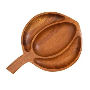 Top vente bambou bois Dessert collations chocolat assiette de service à la main couleur marron plateau de service qualité supérieure pour manger - Product Image 1