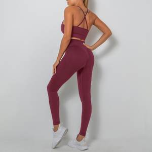 Mallas deportivas con estampado digital personalizado para mujer, ropa de Yoga de alta elasticidad con mangas cortas y pantalones cortos con logotipo en la cintura - Product Image 6