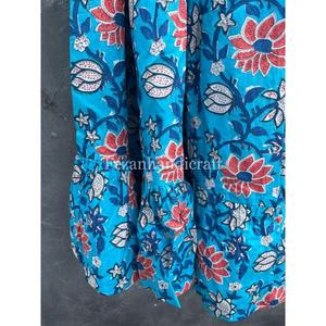 กระโปรงยาวผ้าฝ้ายพิมพ์ลายดอกไม้สำหรับผู้หญิงในช่วงฤดูร้อนชุดแมกซี่เดรสทูนิคเอวยางยืดกระโปรงชายหาดสไตล์ลำลองสองชั้น-ขายส่ง - Product Image 3