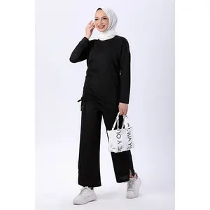 TOFISA STYLISH AND COMFORTABLE HIJAB WOMEN'S TUNNIC AND TROUSERS COMBINATION WITH SIDE FOLDS