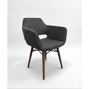 Silla de Café Moderna de Tela con Patas de Madera, Sillón Ergonómico para Restaurante, Nueva Tendencia, para Exportación - Product Image 2