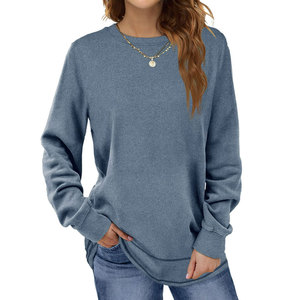 Sudaderas de gran tamaño de alta calidad para mujer, Sudadera con capucha de cuello redondo con estampado de logotipo personalizado, forro de bordado de invierno transpirable para - Product Image 1