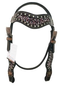 Top Trending Productos personalizados para caballos Western Headstall Beads Work Tachuela ecuestre de cuero hecha a mano - Product Image 3