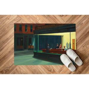 Tapis imprimé au design vintage Nighthawks, cadeau fait main pour la décoration de la maison, tapis en chenille - Product Image 5