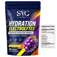 SYC BIO Elektrolyt Gummies, Hydratatie voor hardlopen, fietsen, fitness, Calcium Magnesium Kalium, 60 stuks, OEM ODM Private Label