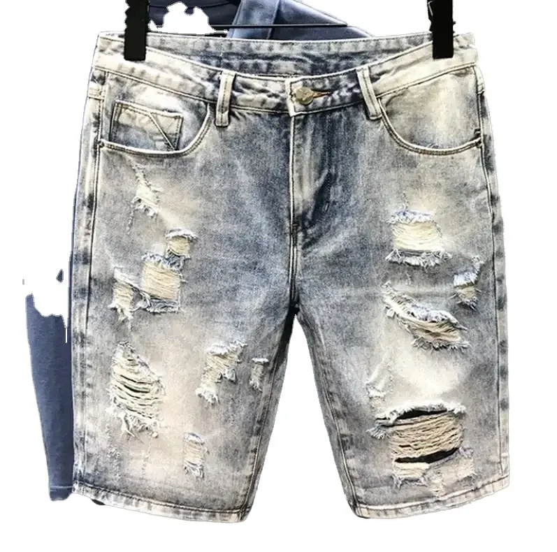 Calções de brim dos homens de alta qualidade respirável jeans shorts para homens vintage lavado custom made Nova Chegada dos homens Denim Calças