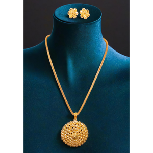 ชุดต่างหูสร้อยคอพร้อม22Ct ชุดต่างหูสร้อยคอสุดอินเทรนด์ชุดเครื่องประดับสำหรับผู้หญิง - Product Image 1