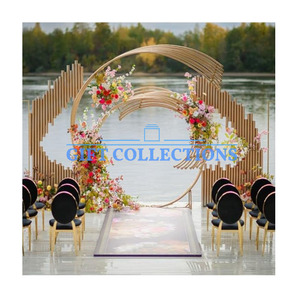 Arche en métal doré, fond de scène, support de fleurs, ballons de bienvenue, décoration pour fête d'anniversaire, toile de fond - Product Image 6
