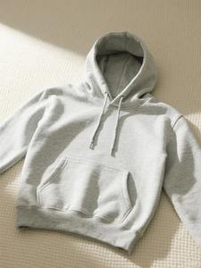 เสื้อสเวตเชิ้ตมีฮู้ดผ้าฝ้าย, เสื้อสเวตเชิ้ตแฟชั่นสีทึบ, เสื้อสเวตเชิ้ตแฟชั่นฤดูใบไม้ร่วงและฤดูหนาว - Product Image 2