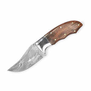 Customized Damascus Steel Skinner Knife/ Fixed Blade Skinner Knife with Leather Sheath - Product Image 1