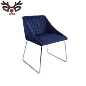 Silla de comedor moderna chapada en metal con tela, muebles para el hogar versátiles para oficina, bar, cocina, apartamento, taller, Villa - Product Image 1