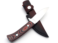 2023 couteau de chasse en acier inoxydable fait à la main personnalisé couteau d'extérieur avec gaine en cuir livraison directe Bush artisanat pleine Tang Hotsale
