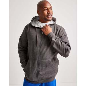 Felpa con Cappuccio Champion da Uomo, Taglie Grandi, in Pile con Zip Intera, Grigio, Ricamo 3D, Invernale, in Lana Acrilica, Taglie XS S M L XL XXS XXL - Product Image 1