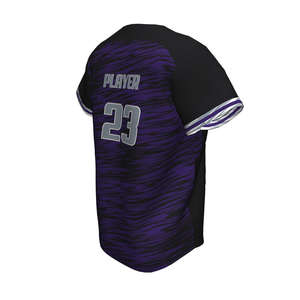 Maillot de softball unisexe personnalisé OEM/ODM à boutons, respirant, antibactérien, protection UV, en polyester, pour adulte, vente directe - Product Image 3
