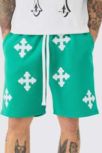 กางเกงขาสั้นผ้าคอตตอน40% สั้นสำหรับผู้ชายกางเกงปะติดแบบไขว้ยาวปานกลางทำจากโพลีเอสเตอร์ระบายอากาศได้ดีสไตล์สตรีทผลิตจากปากีสถาน - Product Image 3