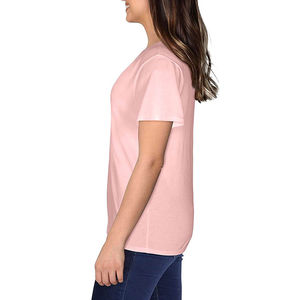 Camiseta de Mujer de Cuello Redondo, Corte Ajustado, 100% Algodón, con Logotipo de Impresión Personalizada, Tela de Alta Calidad, Servicio OEM, Fabricante de Camisetas - Product Image 5