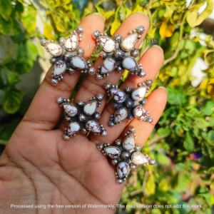 Anillos de Plata con Baño de Plata y Piedras Preciosas Naturales, Estilo Bohemio, Diseño de Caballo Salvaje, Hechos a Mano, de Moda, ODM - Product Image 2