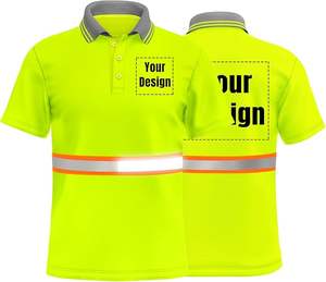 Polo DE SEGURIDAD reflectante de alta visibilidad fluorescente, ropa de trabajo de manga corta de alta visibilidad, ropa de trabajo de construcción de secado rápido - Product Image 1