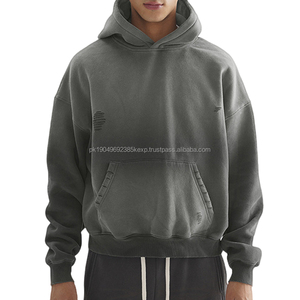 Sudadera con Capucha Extra Grande de Alta Calidad, Estilo Vintage, Capucha de Doble Capa, Estampado Puff, Sudadera con Capucha Desgastada para Hombre - Product Image 3