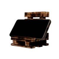 Support de téléphone portable en bois naturel pour le bureau Support de téléphone ergonomique pour les appels vidéo et regarder des films utilisés pour la maison et le bureau