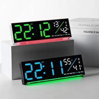 Reloj Digital LED Multifuncional Huayang con Luz de Fondo RGB, Doble Alarma, Temporizador, Temperatura, Fecha, Día de la Semana, para Pared o Mesa