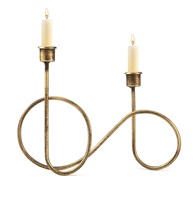 Candeldo Lustre conique doré en métal, grand modèle, ensemble de centre de table avec 3 bougeoirs pour activités religieuses et Noël